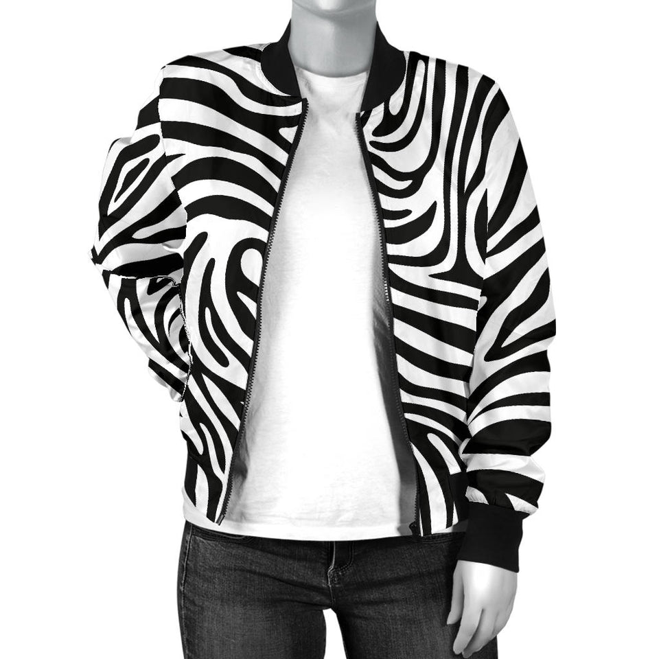 Zebra Skin Pattern Women'S Bomber Jacket