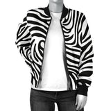 Zebra Skin Pattern Women'S Bomber Jacket