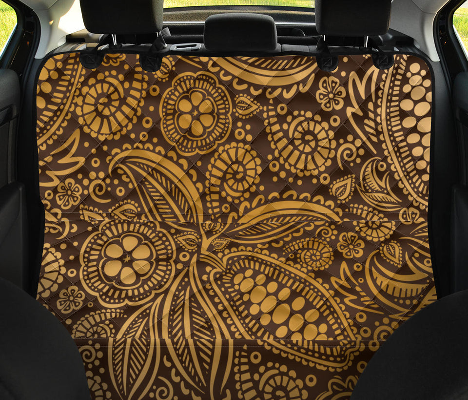 Cocoa Beans Tribal Polynesian Pattern Background Dog Car Seat Covers