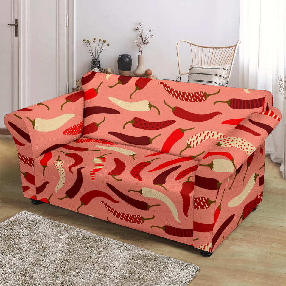 Beautiful Chili Peppers Pattern Loveseat Couch Slipcover