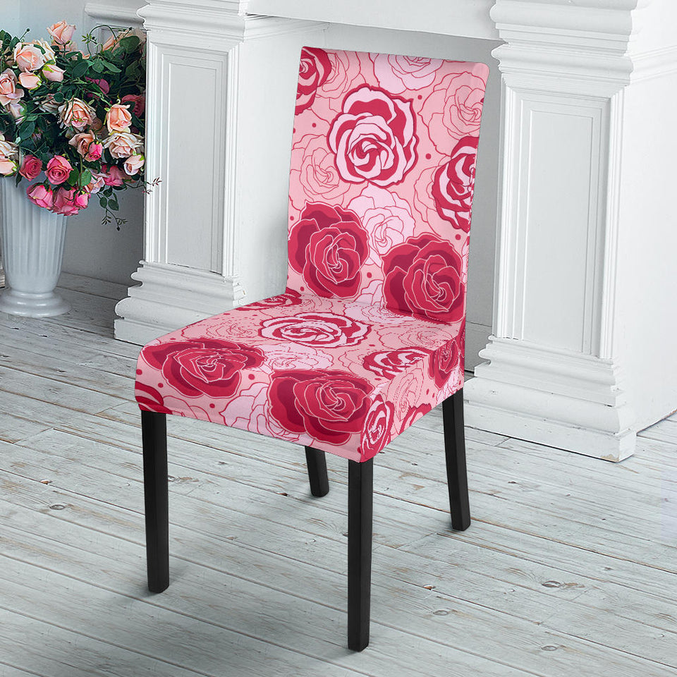 Rose Pattern Print Design 02 Dining Chair Slipcover