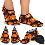 Halloween Pumpkin Pattern Aqua Shoes