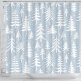 Christmas Tree Winter Forest Pattern Shower Curtain Fulfilled In US