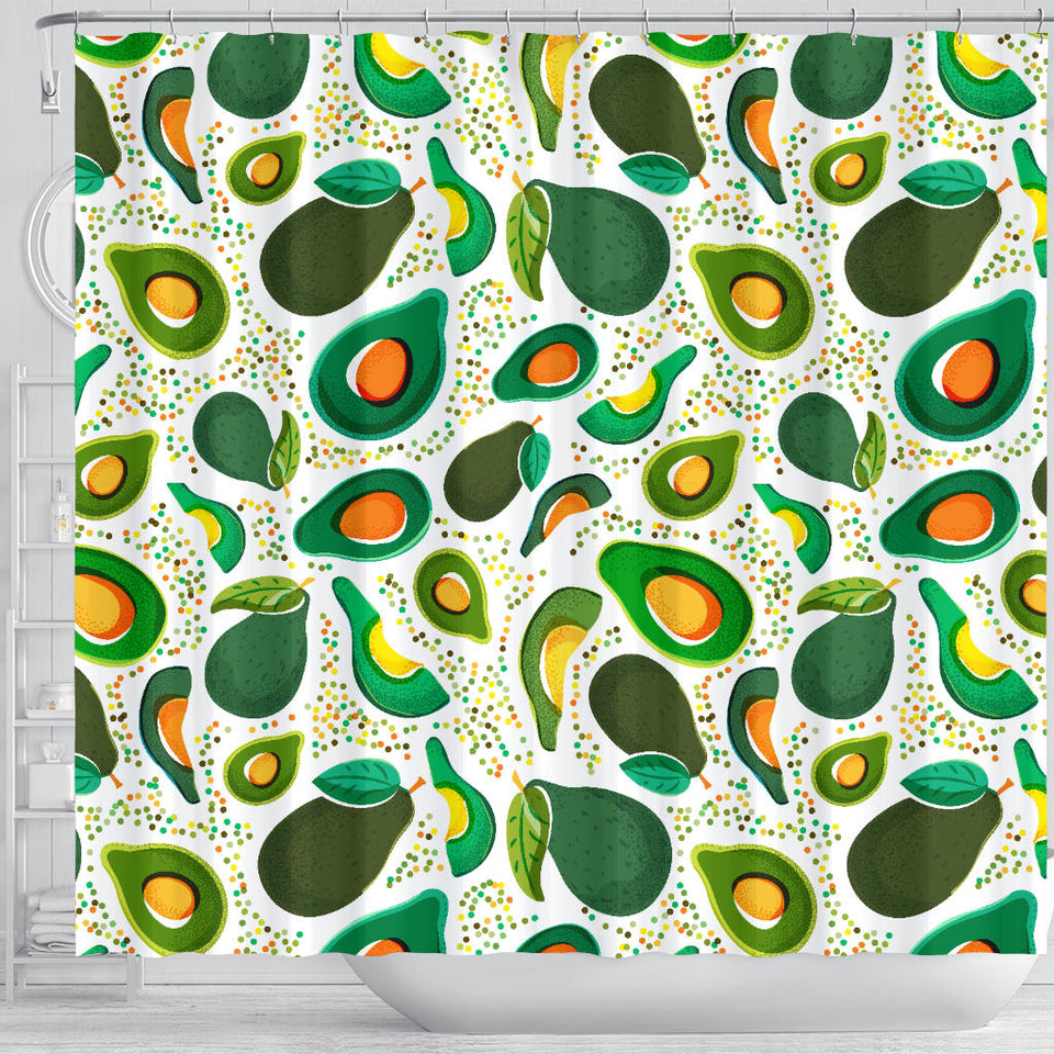 Avocado Design Pattern Shower Curtain Fulfilled In US