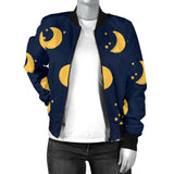 Moon Star Pattern Women'S Bomber Jacket