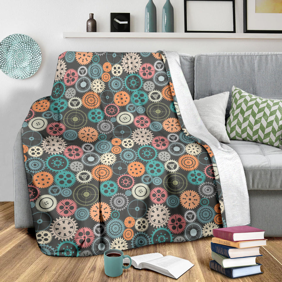 Gear Pattern Print Design 05 Premium Blanket
