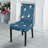 Cute Boston Terrier Dog Spattern Dining Chair Slipcover