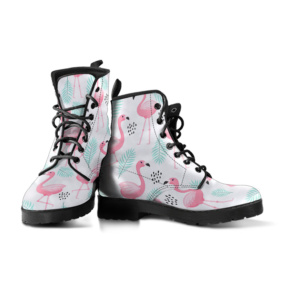 Cute Flamingo Pattern Leather Boots