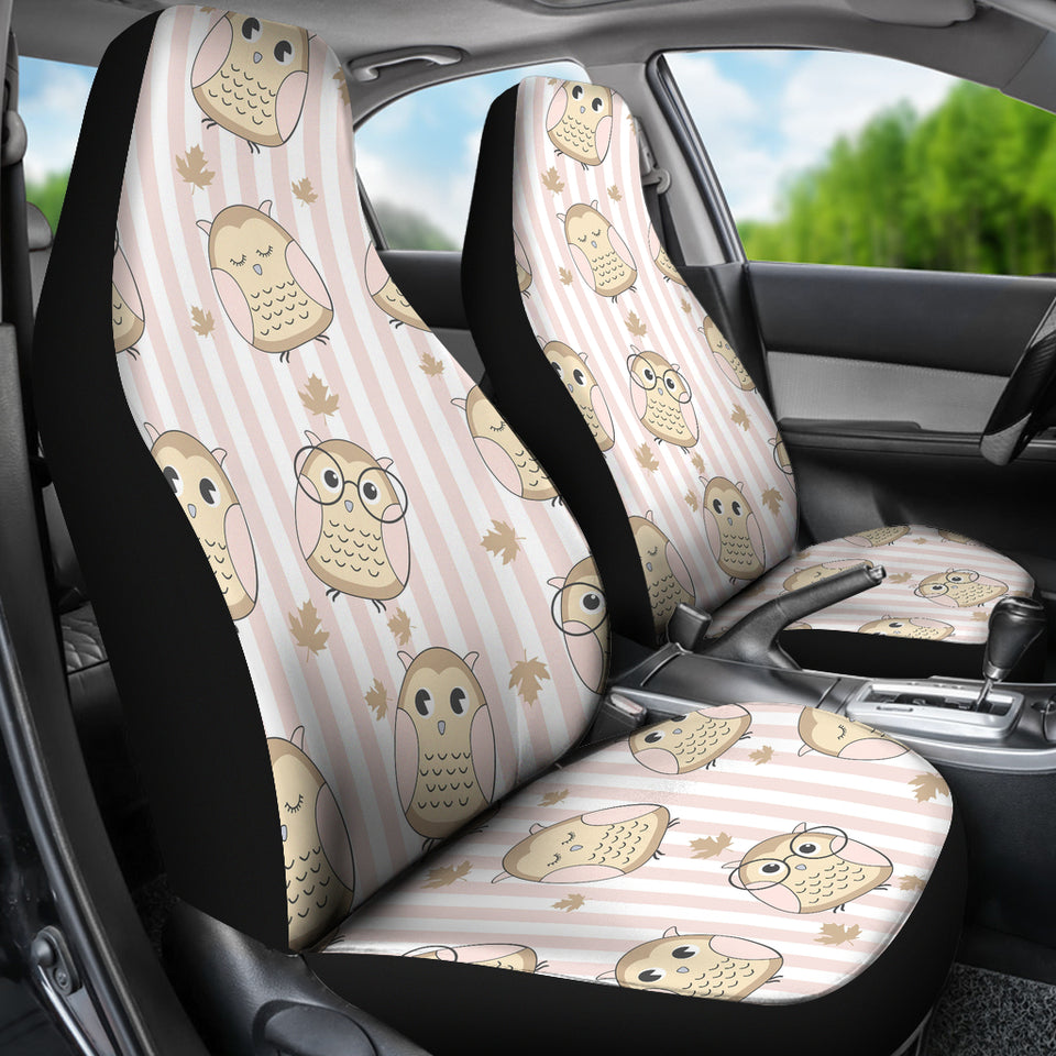 Cute Owl Leaf Universal Fit Car Seat Covers