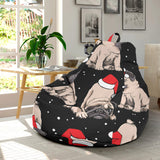 Christmas Pugs Santa_S Red Cap Pattern Bean Bag Cover