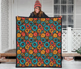 Gear Pattern Print Design 01 Premium Quilt