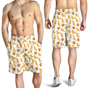 Golden Retriever Pattern Print Design 05 Men Shorts
