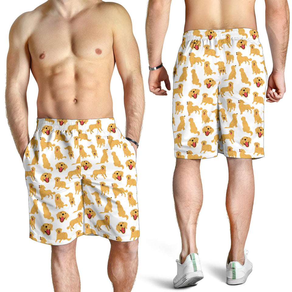 Golden Retriever Pattern Print Design 05 Men Shorts