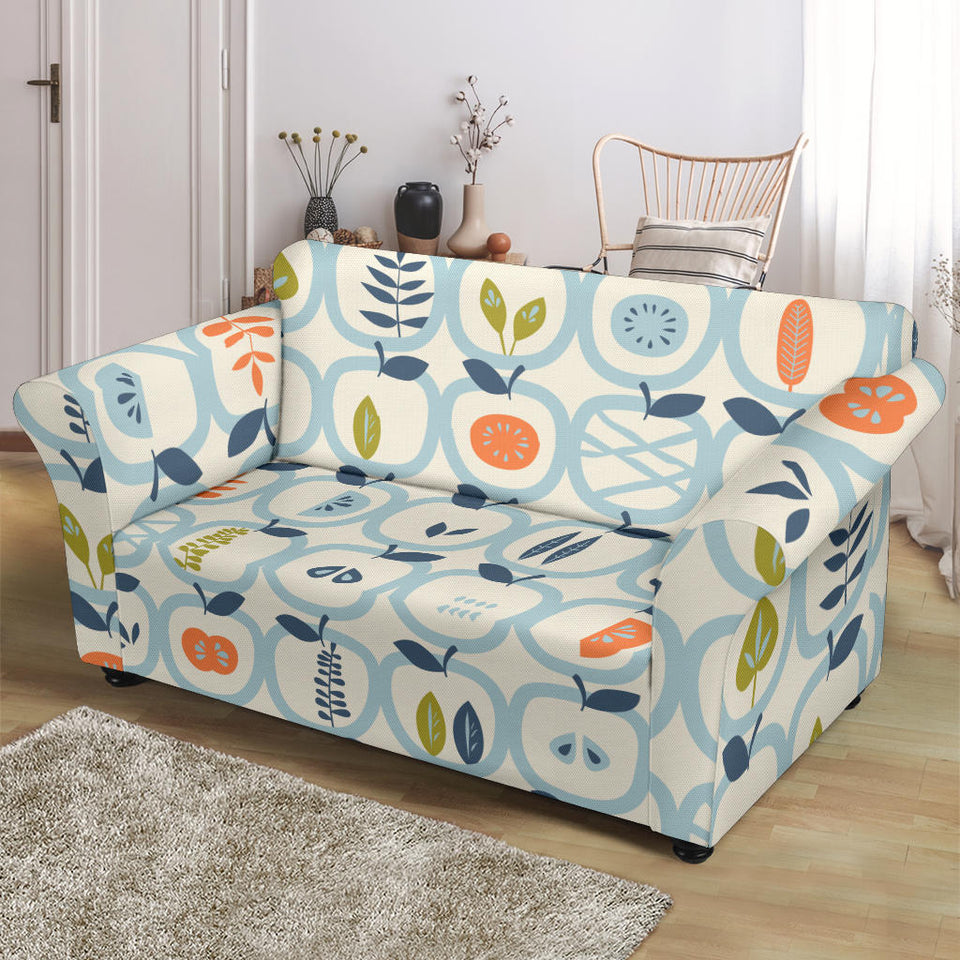 Apples Leaves Pattern Loveseat Couch Slipcover