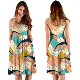 Eagle Pattern Print Design 02 Sleeveless Midi Dress