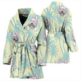 French Bulldog Hawaii Blackground Women'S Bathrobe