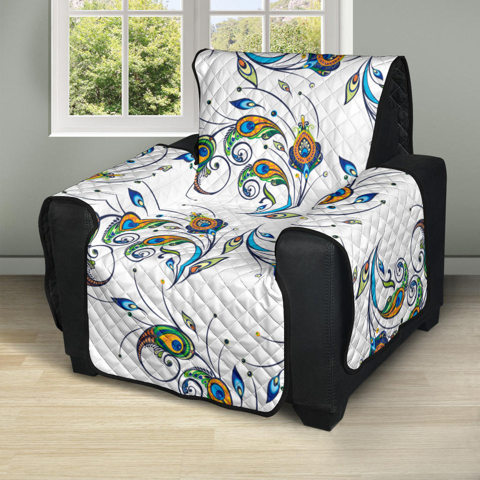Peacock feather pattern Recliner Cover Protector