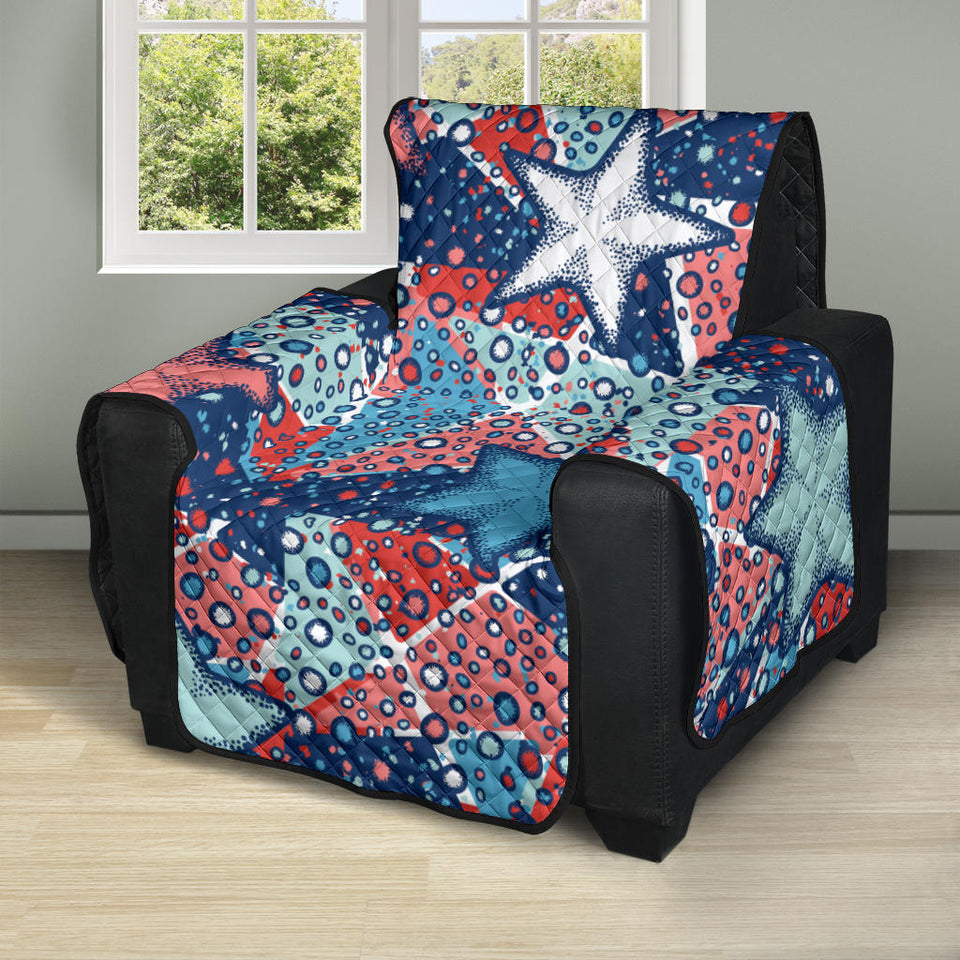 Hand drawn colorful starfish Recliner Cover Protector