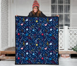 Music Notes Pattern Print Design 03 Premium Quilt