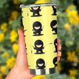 Cute Ninja Yellow Background Tumbler
