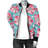 3D Sakura Cherry Blossom Pattern Women'S Bomber Jacket