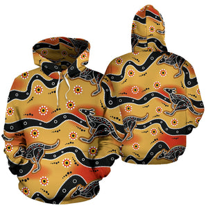 Kangaroo Australian Aboriginal Art Pattern Men Women Pullover Hoodie