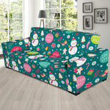 Snowman Bird Decorative Elements Christmas Pattern Sofa Slipcover