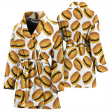 Hamburger Pattern Print Design 03 Women's Bathrobe