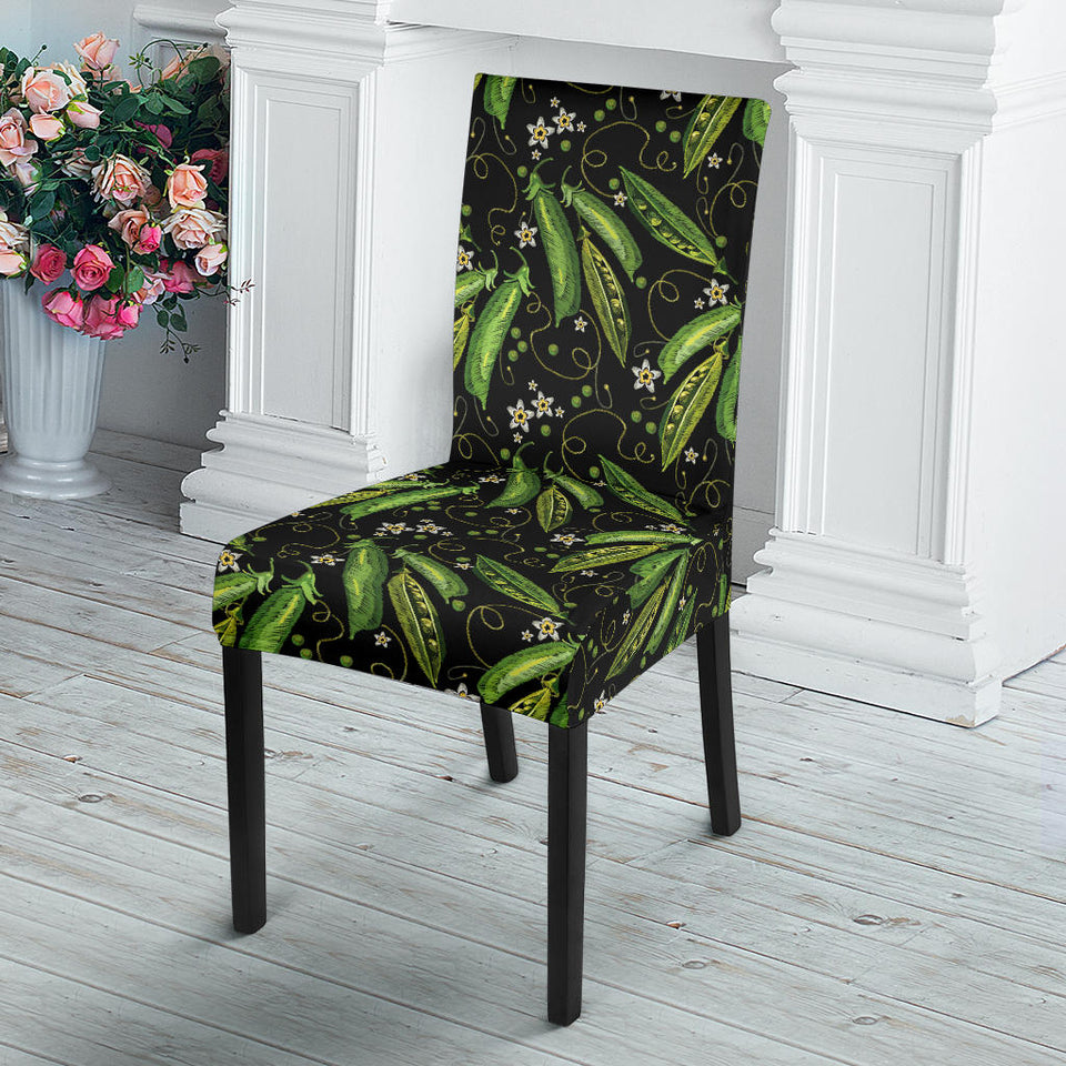 Green Peas Pattern Print Design 02 Dining Chair Slipcover