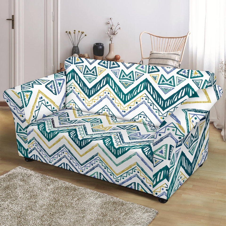 Zigzag  Chevron Paint Design Pattern Loveseat Couch Slipcover