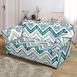 Zigzag  Chevron Paint Design Pattern Loveseat Couch Slipcover