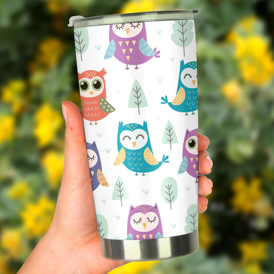 Cute Owl Pattern Tumbler