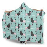Poodle Dog Green Background Hooded Blanket