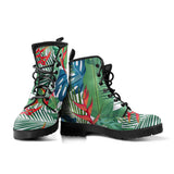 Heliconia Palm And Monstera  Leaves Pattern Leather Boots
