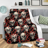 Red Snake Skull Pattern Premium Blanket