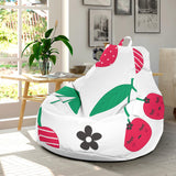 Cherry Pattern White Background Bean Bag Cover