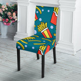 French Fries Red Paper Box Pattern Dining Chair Slipcover