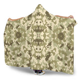 Light Green Camo Camouflage Pattern Hooded Blanket