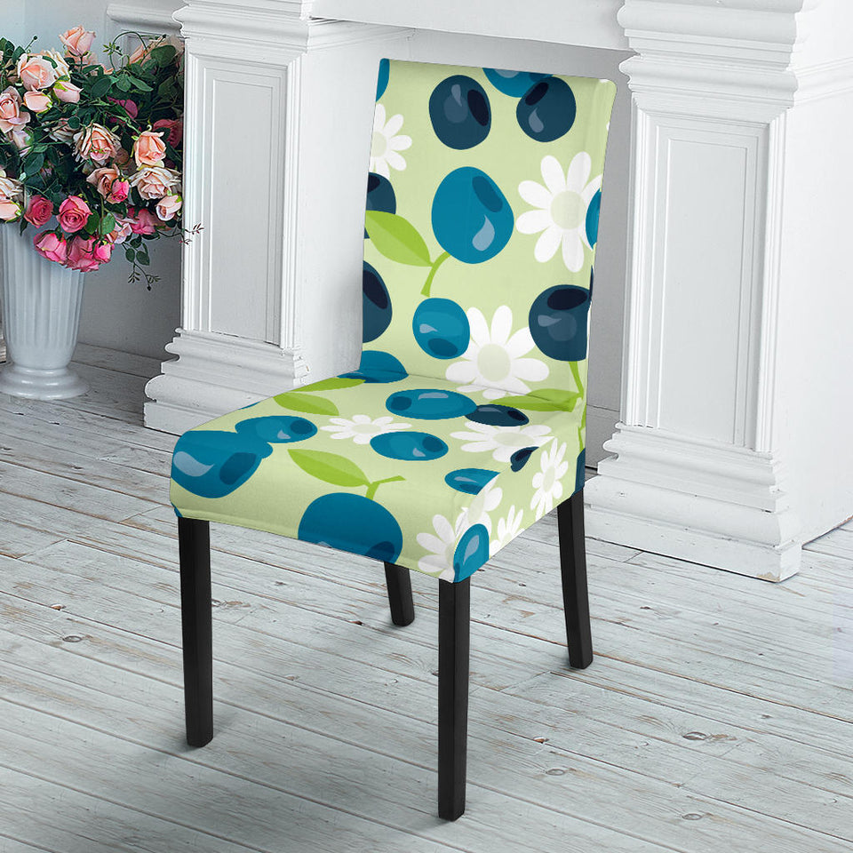 Blueberry Flower Pattern Dining Chair Slipcover