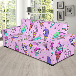 Cute Ice Cream Cone Animal Pattern Sofa Slipcover