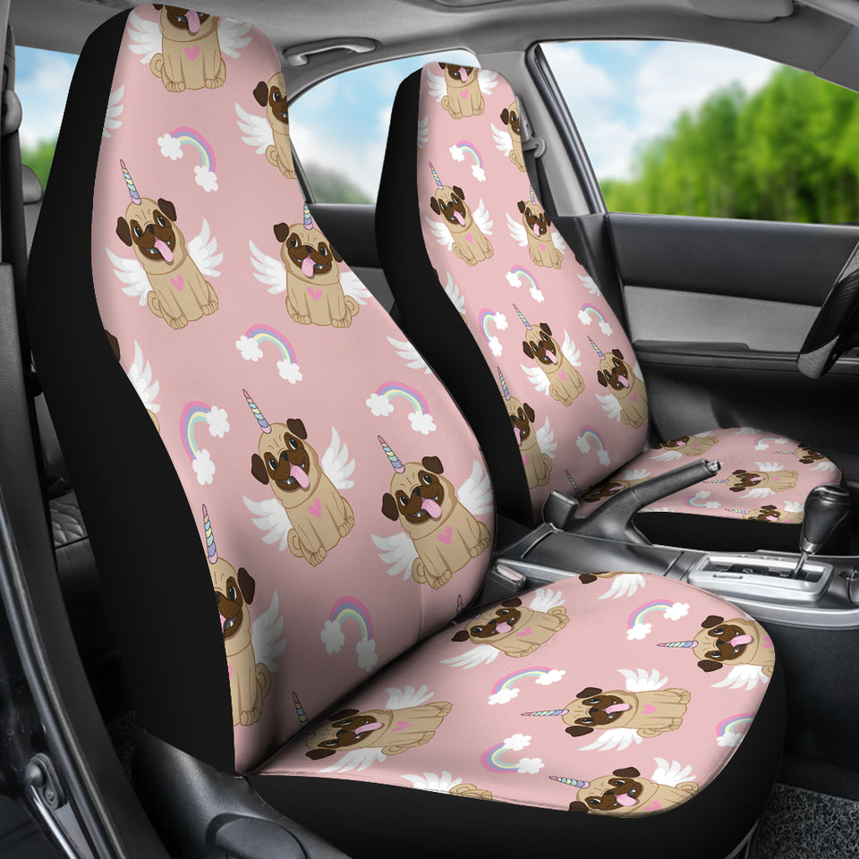Cute Unicorn Pug Pattern Universal Car Seat Covers