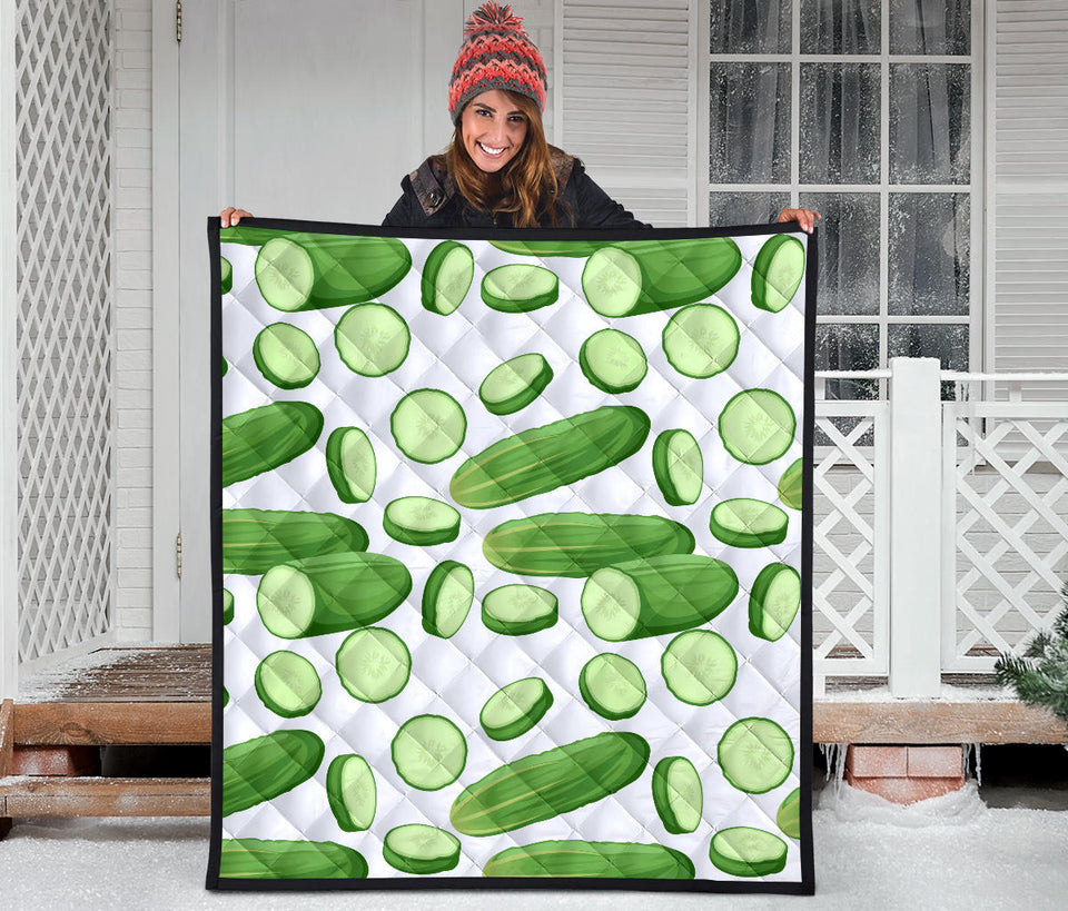 Cucumber Whole Slices Pattern Premium Quilt