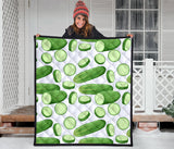 Cucumber Whole Slices Pattern Premium Quilt
