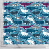 Whale Design Pattern Shower Curtain Fulfilled In US
