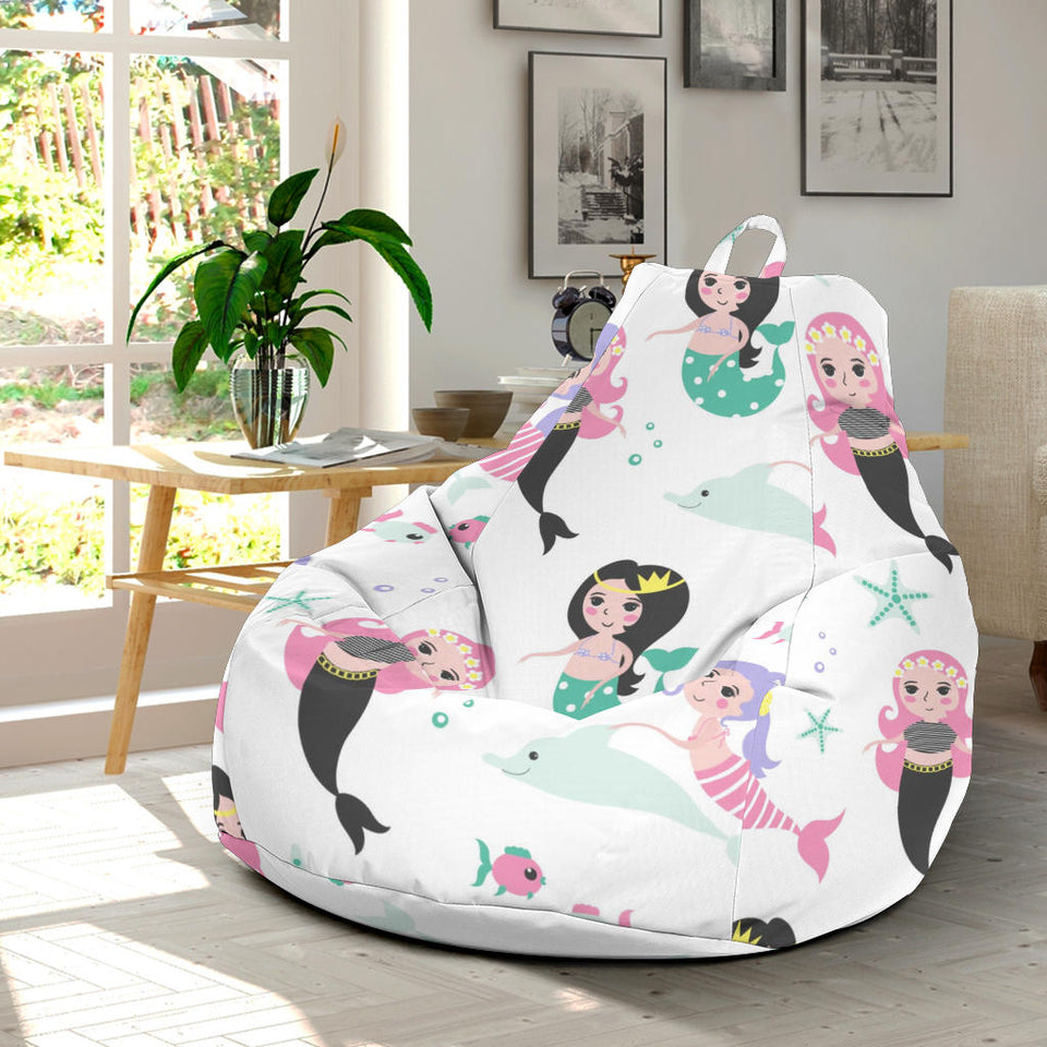 Cute Mermaid Dolphin Fish Starfish Pattern Bean Bag Cover