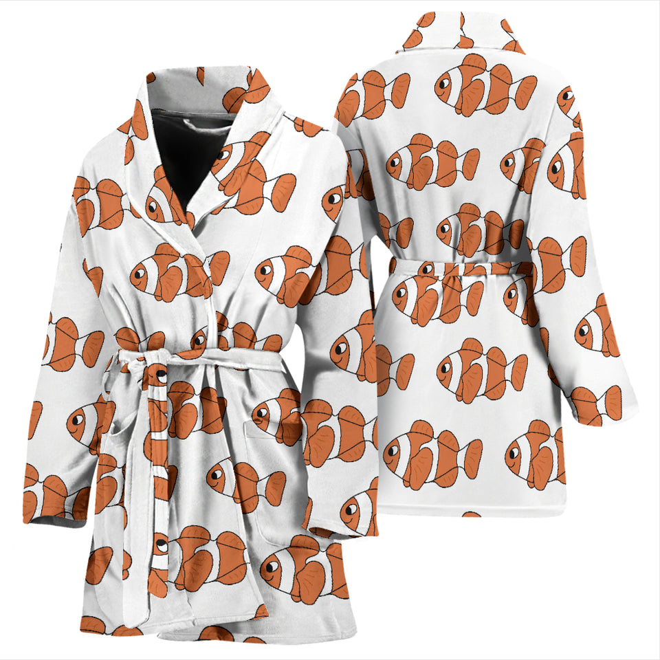 Clown Fish Pattern Print Design 05 Women's Bathrobe