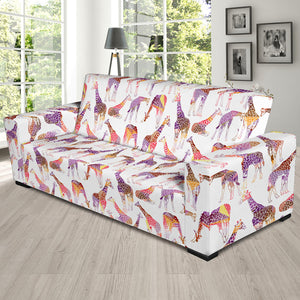 Giraffe Pattern Print Design 02 Sofa Slipcover