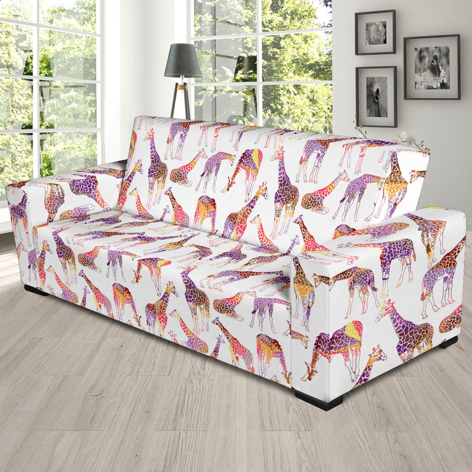 Giraffe Pattern Print Design 02 Sofa Slipcover