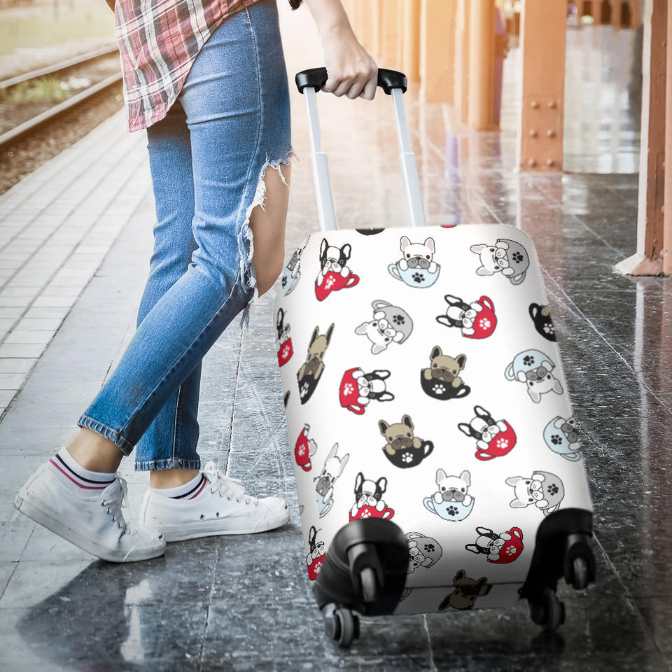 French Bulldog Cup Paw Pattern Luggage Covers