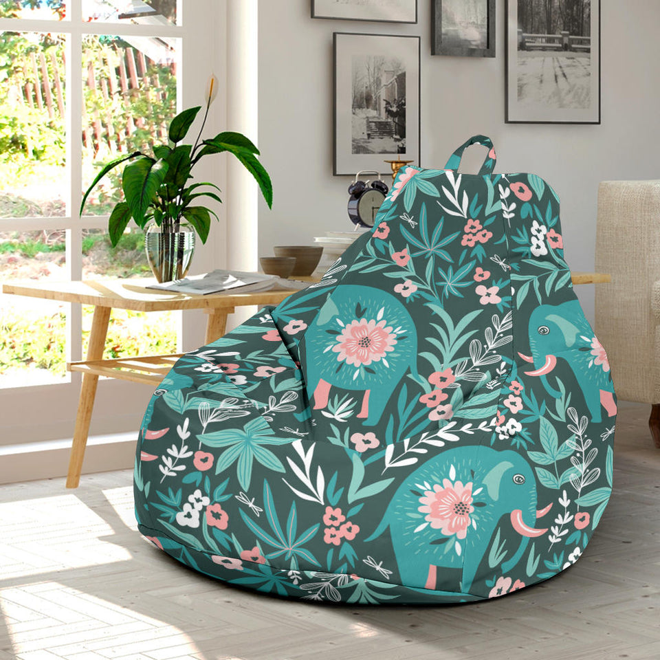 Elephants Jungle Pattern Bean Bag Cover